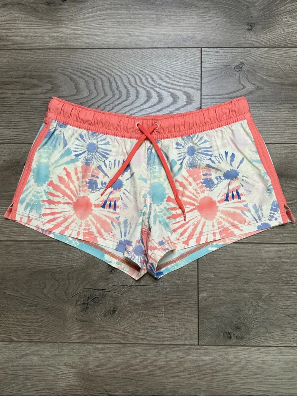 Salt Life Peace Maker Volley Surf Swim Board Shorts Tie Dye Orange Blue Medium